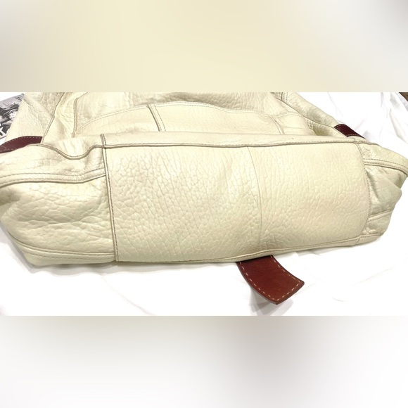 RARE NWT Vintage BETSEY JOHNSON Giddy Up Betsey Cream Oversized Leather Hobo Bag - Picture 10 of 11